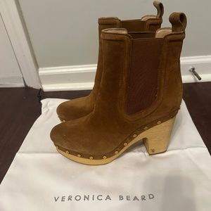 Veronica Beard Decker Suede Chelsea Clog Booties